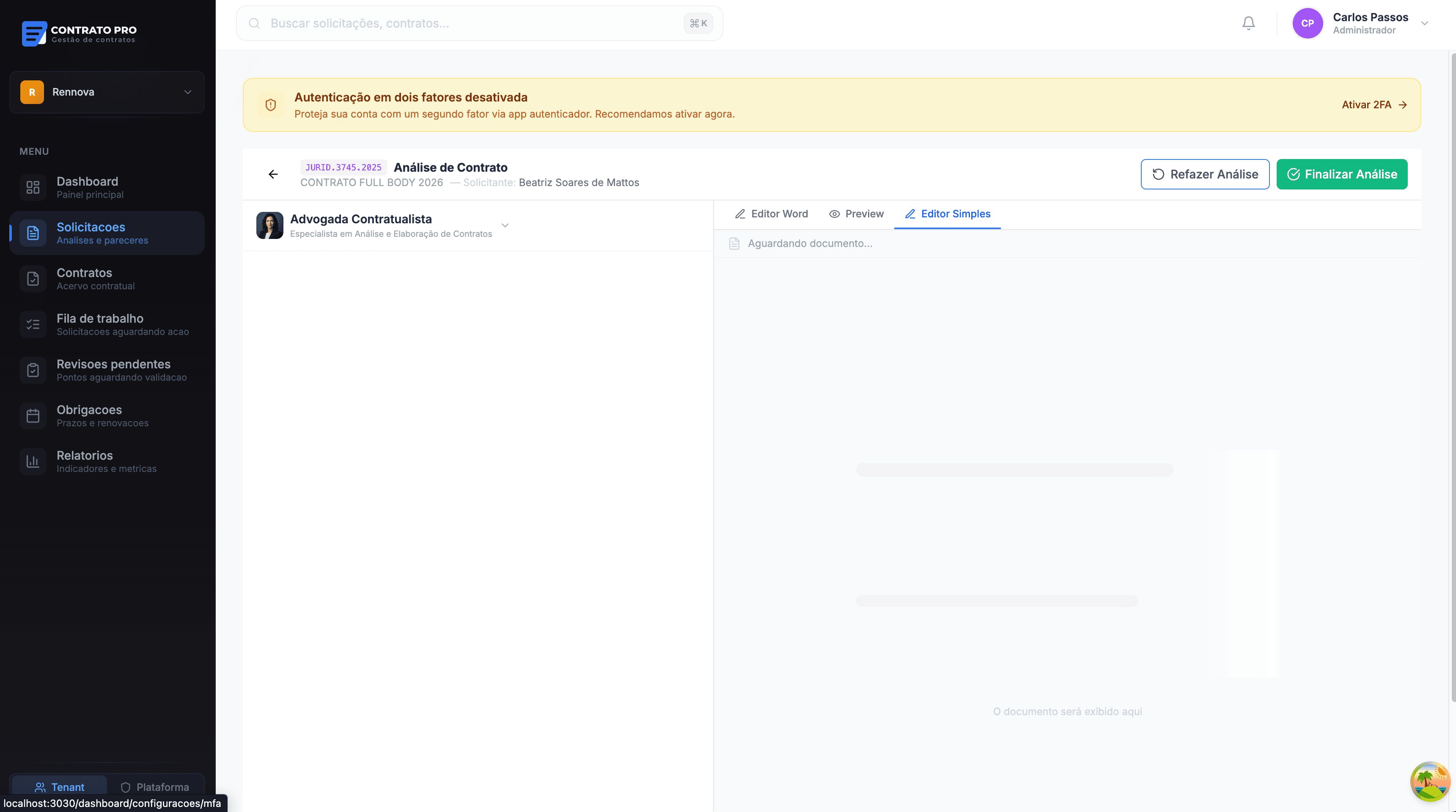 ContratoPro — Análise de contrato com IA jurídica